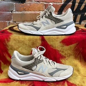 New Balance Beige and Gray Athletic Sneakers